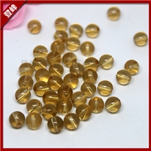 供应饰品配件梧州合成宝石黄色球形穿孔水晶玻璃加工批发A-AAAAA