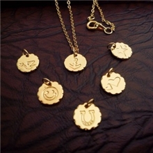 欧美外贸饰品批发大牌原单换坠18k金许愿锁骨项链混批可代发货