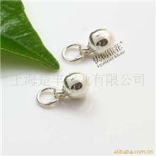 纯银饰品厂925纯银配件DIY配件挂件时尚银小铃铛批发B