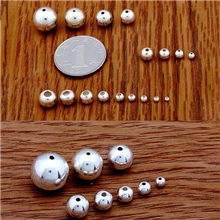 S990足银饰品diy纯银配件23456mm纯银光珠圆珠散珠