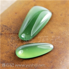遇石记品牌泰山玉碧玉戒面蛋面玉石原石首饰批发