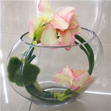 扁缸，玻璃花瓶，鱼缸，水培器皿，居家装饰，花类配件