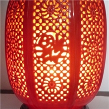 水晶盐灯中国红八方灯笼瓶ZGH-002