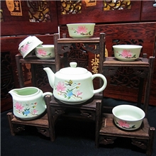 汝瓷德化陶瓷功夫茶具套装正品汝窑开片釉整套礼品茶具