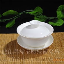 德化坤玉陶瓷高档白瓷10克盖碗茶具配件建窑茶具茶礼