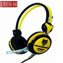 【狼博旺】NO-040抗暴力网吧头戴式耳机头戴耳机带麦耳机批发