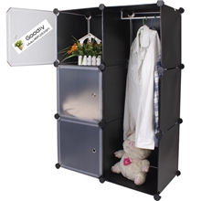 厂家直销】DIY魔片组合衣柜|万能组合收纳柜|便携式黑白单人柜子