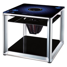 电暖桌双层不锈钢FC-80SB钢化玻璃