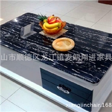 佛山翔进办公家具批发办公时尚茶几钢化玻璃天然大理石茶几
