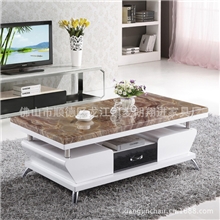 佛山翔进办公家具厂家直销办公时尚茶几钢化玻璃天然大理石茶几