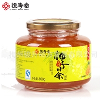 恒寿堂蜜炼蜂蜜柚子茶850g瓶装丰富柚子果肉果味茶冲饮饮料批发