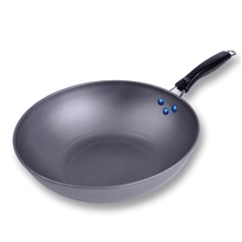 纳米无涂层耐磨炒锅无油烟不粘锅永康厂家批发供应炒菜锅