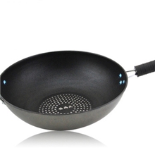 厂家批发韩式钻技炒锅铝制无烟不粘锅韩国锅炒菜锅电磁炉通用