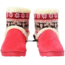 居优乐USB电暖鞋暖脚宝桃红色电热鞋暖脚宝电暖鞋暖脚鞋