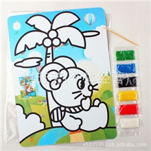 大号彩色底沙画/砂画批发沙画儿童益智玩具手工画DIY画
