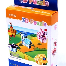 浙江DIY玩具拼图批发益智儿童玩具12个彩色小房子