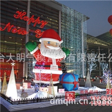 充气圣诞老人批发厂家\商场大型圣诞装饰\圣诞装饰道具
