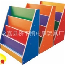 供应实木玩具柜/幼儿园组合书柜、单面彩色书柜、防火板书架