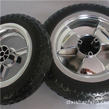 大量供应高档儿童三轮车前后电镀轮芯发泡轮