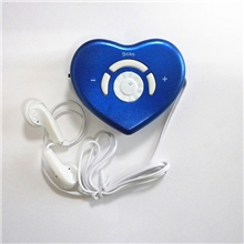 便携式FM调频玩具心形收音机金属蓝
