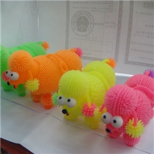 义乌厂家直销小额批发定制新奇特环保阻燃充气闪光毛毛球雪花狗