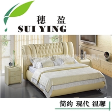 供应佛山家具厂家批发时尚简约软体床1.8米双人床卧室床S108
