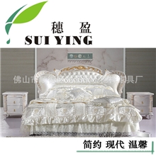 供应厂家大量批发欧式家具太子真皮床双人床品牌床婚床E302