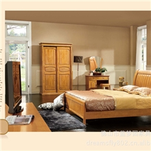 泰国进口橡木床/两色卧室家具/橡木1.8米、1.5米双人床G-912