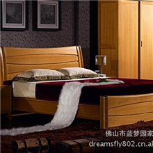 德国榉木1.8米、1.5米双人实木床/进口木材床/实木家具M-201