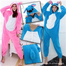 法兰绒面料史迪奇连体睡衣卡通套装家居服爱情公寓睡衣情侣装699