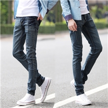 秋冬新款个性修身韩版小脚裤男牛仔裤男式弹力裤破洞水洗厂家直销