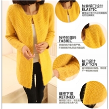2013秋装新款女装羊外套韩版宽松开衫针织衫毛衣长款0811-1