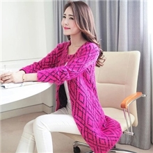 2013秋装女装新款韩版中长款圆领马海毛开衫秋冬新品毛衣0811-4