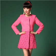 欧洲站2013秋冬季外套新品上市圆领长袖外套时尚水蓉毛呢大衣