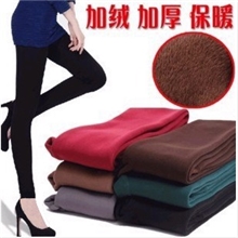 秋冬新款保暖加绒打底裤高腰高弹力打底裤考拉绒加厚九分打底裤