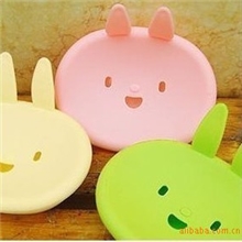工厂直销特价肥皂盒香皂盒黄色绿色粉色卡通MOMO兔香皂盒