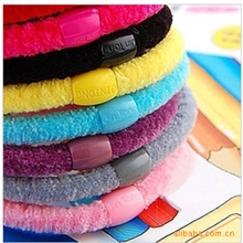 A207出口韩国发饰人气百搭款高弹力绒绒发圈