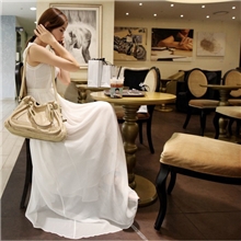 新增L号现货春夏爆款韩国女装party雪纺连衣裙#5053