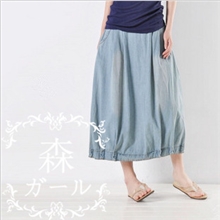 【秋之白华】2013春夏日系新品大码四季可穿牛仔长裙