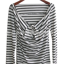 韩版女式长袖条纹针织衫全棉时尚休闲女士针织衫承接各种针织衫