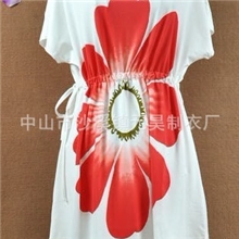 欧美原单女式针织衫宽松大花朵女士针织衫连衣裙2012新款夏装