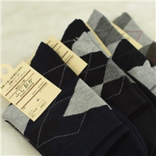 爆款批发男士袜子批发纯棉袜子男襪子棉袜男袜菱形款