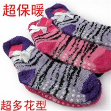 半边绒女袜冬季超保暖厚袜子珊瑚绒毛圈袜地板袜居家袜厂家批发