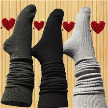 大额批发三色提花秋冬新款瘦腿塑形经典提花高品质羊毛长筒袜