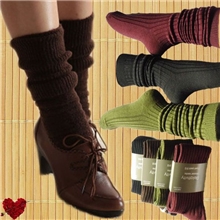 诸暨外贸袜子厂家直销秋冬新款经典条纹羊毛袜塑形瘦腿成人女袜