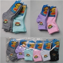 诸暨批发市场直销大电脑动漫卡通儿童袜可爱猴子六色两码男女童袜