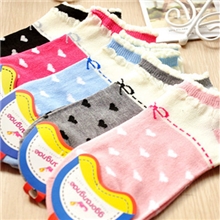 韩国可爱泡口蝴蝶结爱心船袜糖果色袜子短袜女士棉袜