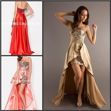 BMD001四色可选外贸爆款时尚前短后长超炫镶钻鸡尾酒会礼服