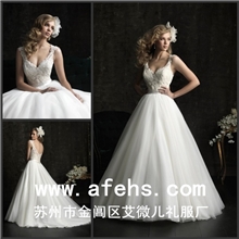 AL-8968外贸原单上身蕾丝A子裙婚纱礼服