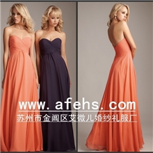 AL12212013爆款雪纺长礼服多色全码雪纺伴娘礼服长款礼服